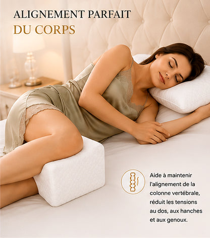 Alignement du bassin et des jambes avec le coussin de genoux Silnah