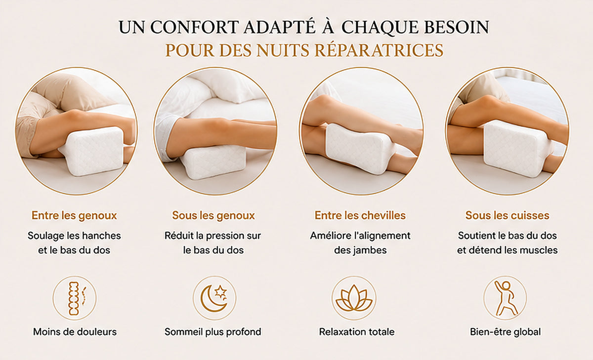 Différentes façons d'utiliser le coussin de genoux selon les besoins