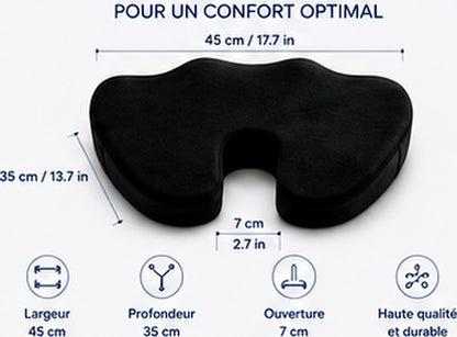 Dimensions du coussin d'assise ergonomique Silnah