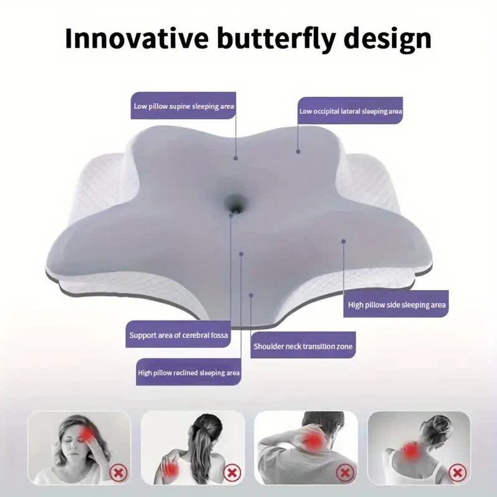 Oreiller Papillon Cervical – Mousse à Mémoire de Forme