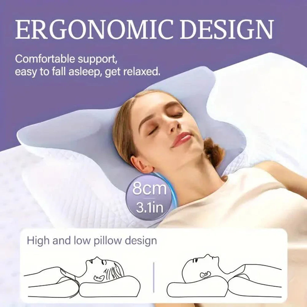Oreiller Papillon Cervical – Mousse à Mémoire de Forme