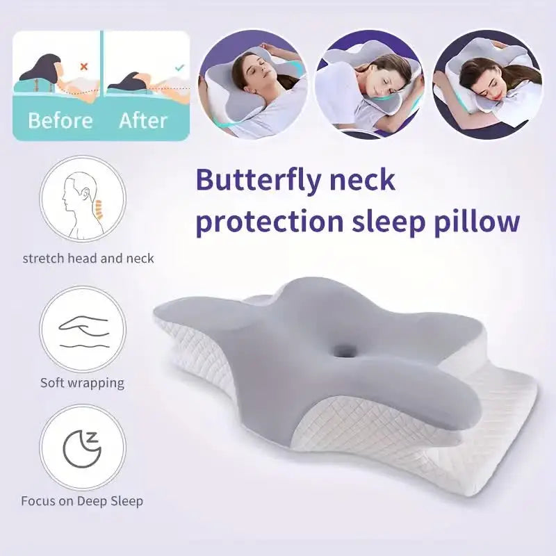 Oreiller Papillon Cervical – Mousse à Mémoire de Forme